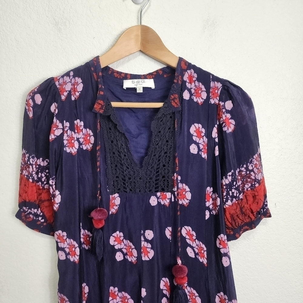Sea Tie Dye Boho Coastal Cowgirl Dress Size 2 - Picture 7 of 11